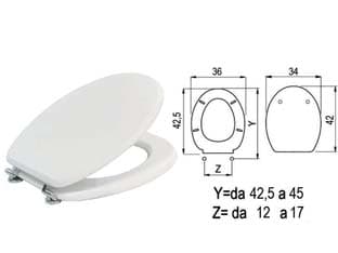 Sedile WC Universale Laccato Bianco Coprivaso Copriwater Aglaia - 2