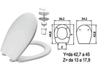 Sedile WC in Termoindurente Sebino Bianco Cerniere Nylon H011 Coprivaso - 2
