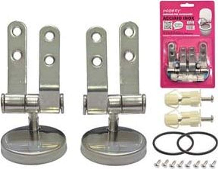 Cerniere per Sedili WC Universali Brevettate in Acciaio Inox 10 Pezzi - 2