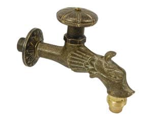 Rubinetto Artistico in Ottone a Vitone Bronzo Anticato Attacco m ½ Aglaia - 2