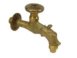 Rubinetto Artistico in Ottone a Vitone Oro Anticato Attacco m ½ Aglaia - 2