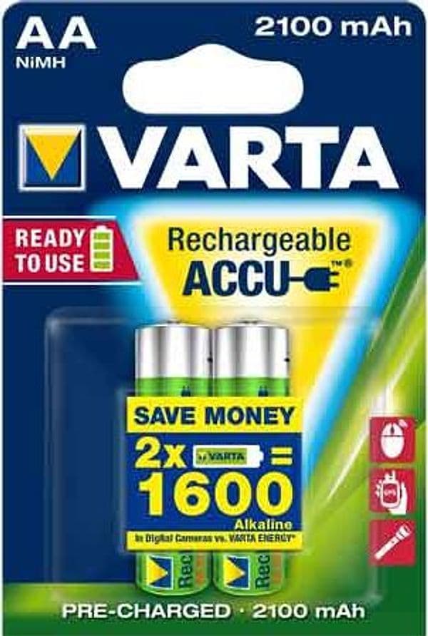 Pile Ricaricabili Rr Accu Stilo 2100 Mah Varta Blister 2 Pezzi - 2