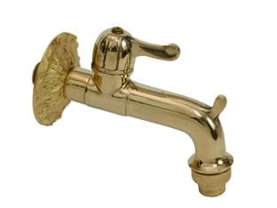 Rubinetto Artistico in Ottone a Leva Oro Lucido Attacco m ½ Aglaia - 2