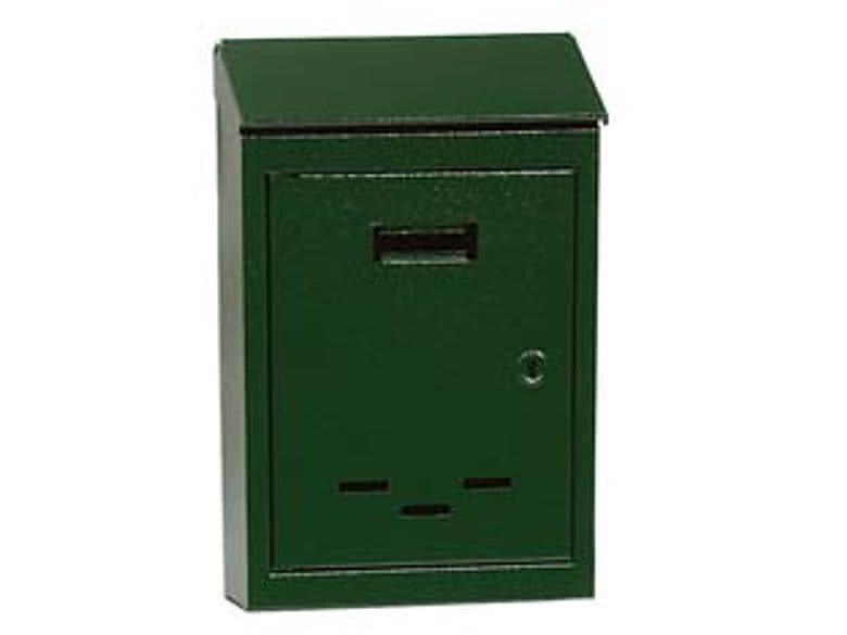 Cassetta Postale con Tetto e Chiave ad Una Leva Verde N°2 17 CMX5X25H. - 2