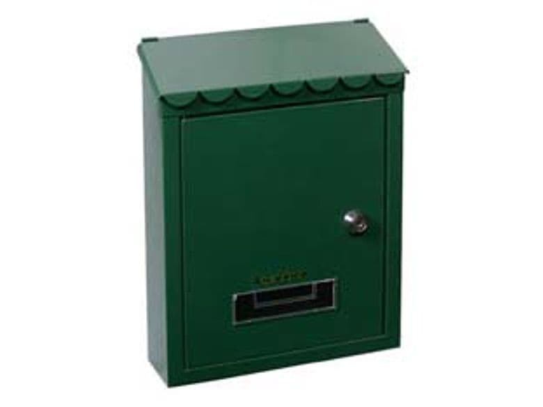 Cassetta Postale Media con Tetto e Chiave a Cilindro Verde 21 CMX7X30H - 2