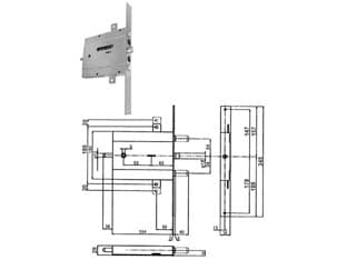 Serratura Triplice da Infilare per Porte Blindate Doppia Mappa Cod 381062 - 2