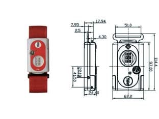 Fascia per Valige con Combinazione e Dispositivo Tsa TL1 62 mm Rosso Fascia - 2