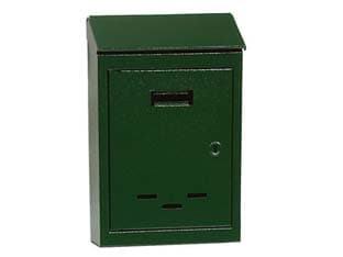 Cassetta Postale con Tetto e Chiave ad Una Leva Verde N°4 23 CMX9X35H. - 2