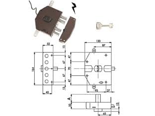 Elettroserratura Triplice Applicare a Pompa Segreta 6823 Cod 381116 - 2