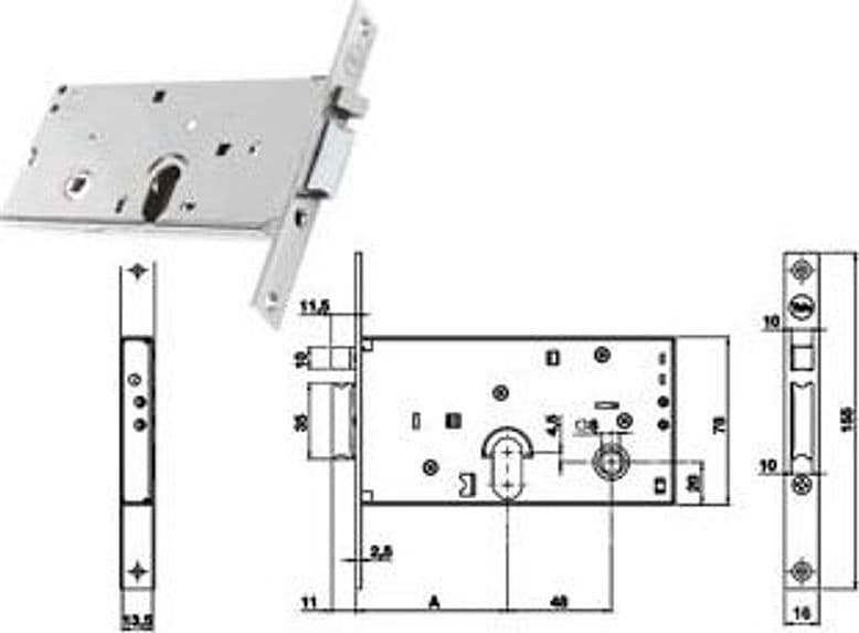 Elettroserratura Infilare per Fasce Solo Scrocco 78 mm H 85000 70 mm – Yale