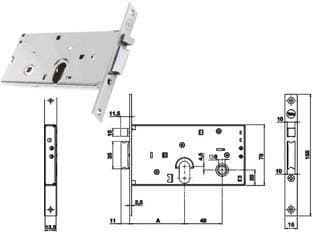 Elettroserratura Infilare per Fasce Solo Scrocco 78 mm H 85000 70 mm - 2