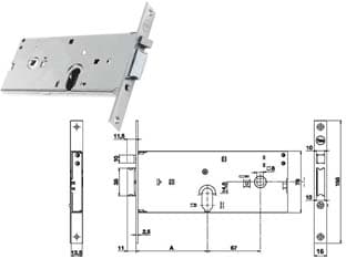 Elettroserratura Infilare per Fasce Solo Scrocco 78 mm H 85002 Cod 393386 - 2