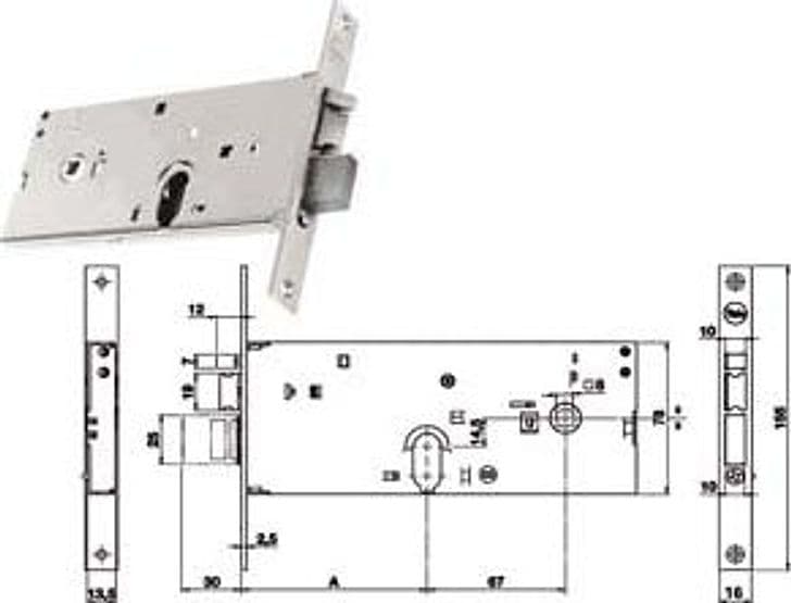 Elettroserratura Infilare per Fasce Catenaccio e Scr. 78 mm H 85202 70 Mm – Yale