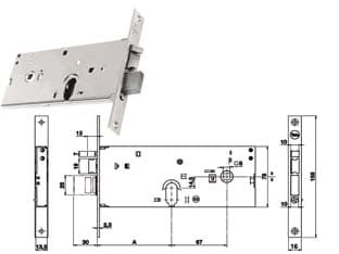 Elettroserratura Infilare per Fasce Catenaccio e Scr. 78 mm H 85202 70 Mm - 2