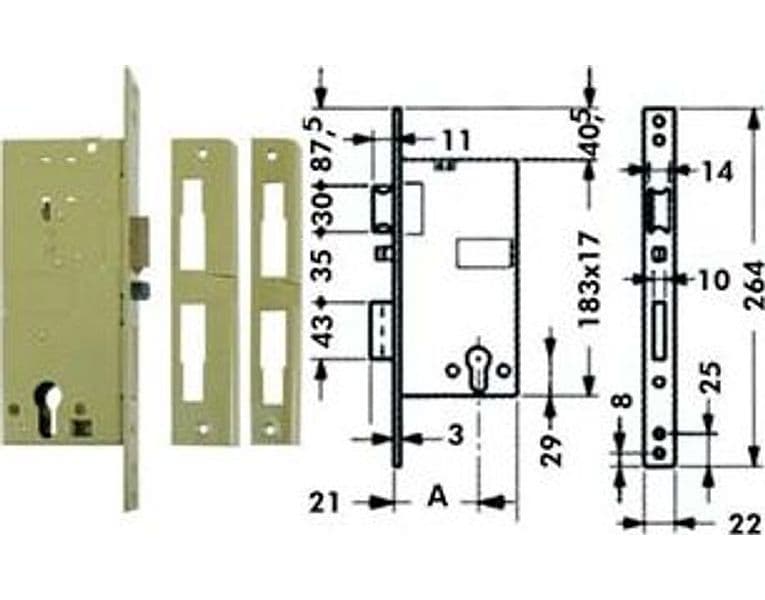 Elettroserratura da Infilare a Cilindro 5810 50 mm (Y5810050) Yale