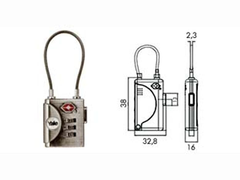 Lucchetto ad Arco a Cavo a Combinazione con Dispositivo Tsa TP3 32 mm (YTP3 - 2