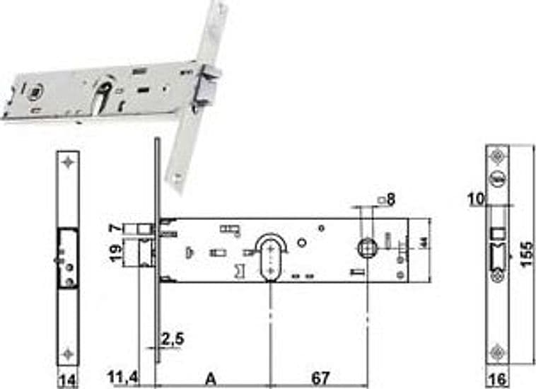 Elettroserratura Infilare per Fasce Solo Scrocco 44 mm H 85400 70 mm – Yale