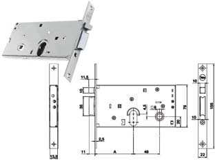 Elettroserratura Infilare per Fasce Solo Scrocco 78 mm H 85500 58 mm - 2
