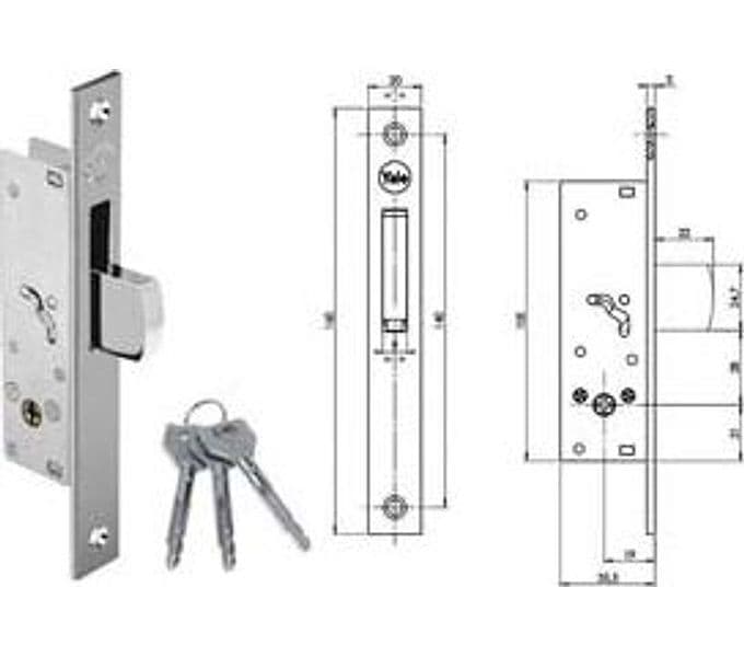 Serratura da Infilare Montanti Caten. Basculante Chiave a Croce F58 20 mm – Yale