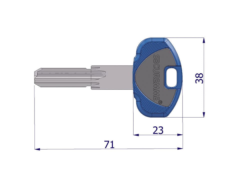 Chiave Grezza per Cilindro EVOK1 (0K11XNISBOZ) Securemme 5 Pezzi - 2
