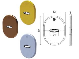 Mostrina Interna Esterna Doppia Mappa Serie T 62 MMX82X6 Ottone Lucido - 2