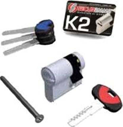 Mezzo Cilindro Europeo K2 0CK2 Serie 3200M 30 MMX10 Cromo Satinato - 2
