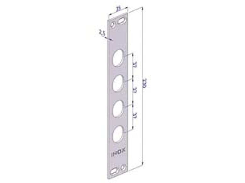 Contropiastra P Serrature Porte Blindate in Acciaio Inox INT.37 CP2500 - 2