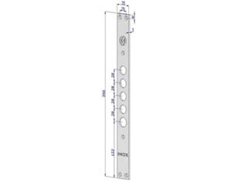 Frontale P Serrature Porte Blindate in Acciaio Inox INT.28 FR2500 - 2