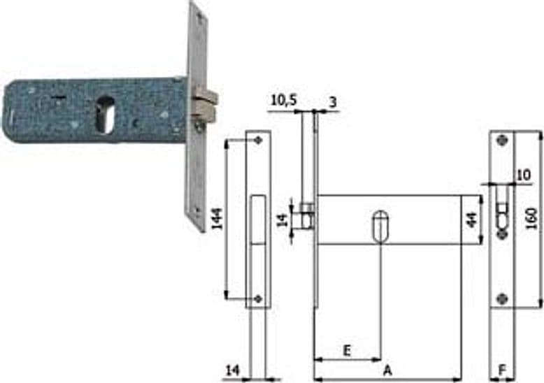 Elettroserratura da Infilare per Fasce 44 mm H 399 60 mm Dx (399) Omec - 2