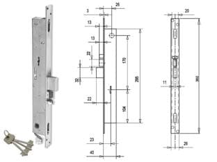 Elettroserratura Triplice Infil. per Montanti D m Caten. e Scr. F6703 - 2
