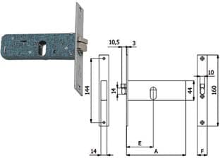 Elettroserratura da Infilare per Fasce 44 mm H 399 60 mm Sx (399) Omec - 2