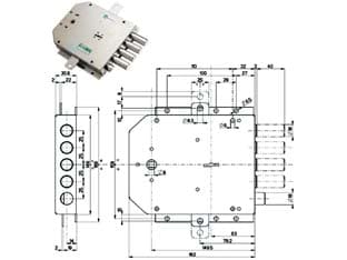 Serratura Triplice Applicare con Scrocco Doppia Mappa Blindate Cod 402378 - 2