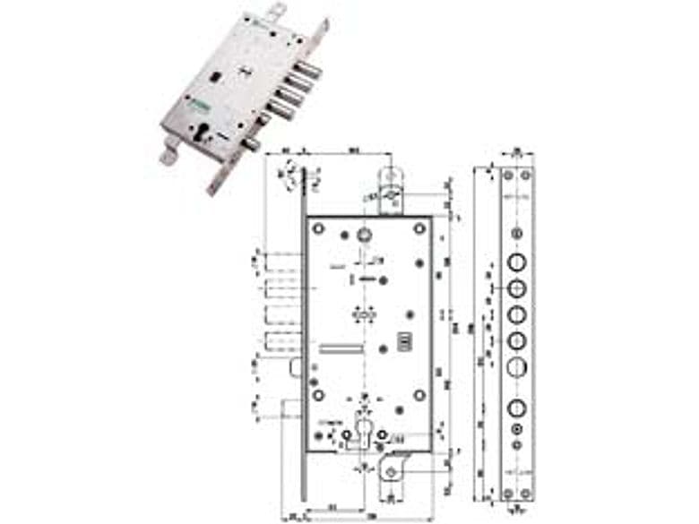 Serratura Triplice Infilare con Scrocco Cil.eu. + Dm Blindate Cod 402514 – Mottura