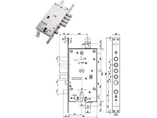 Serratura Triplice Infilare con Scrocco Cil.eu. + Dm Blindate Cod 402514 - 2