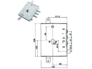 Serratura Tripl. Applic. Scrocco Cil. Eu. Blindate Gardesa Cod 317115 - 2