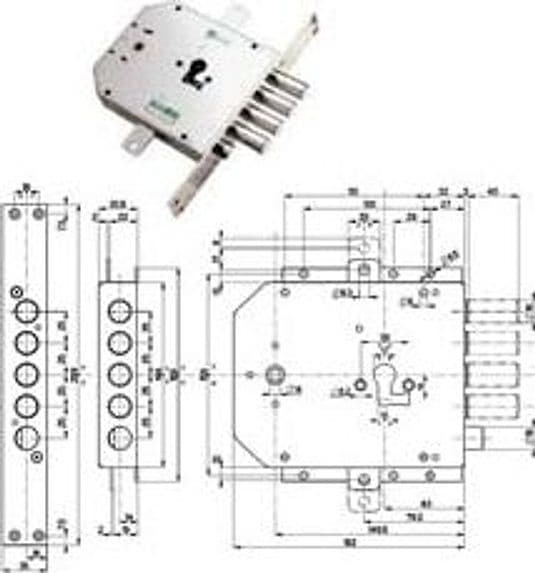 Serratura Triplice Infilare con Scrocco Cil. Europeo Blindate Cod 402538 – Mottura