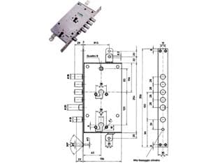 Serratura Triplice Infilare Multif. Scrocco Cil. Eur. Blindate Cod 214667 - 2