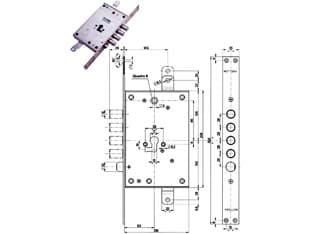 Serratura Triplice Infilare con Scrocco Cil. Europeo Blindate Cod 214612 - 2