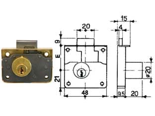 Serratura da Applicare ½ Scatola con Cilindro Una Mandata 35 mm Mrcas - 2