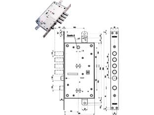 Serratura Triplice Infilare Multif. Scrocco D Mappa Blindate 54795 63 mm Dx - 2