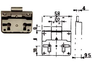 Serratura ½ Scatola da Applicare 20 mm Mrcas 5 Pezzi - 2