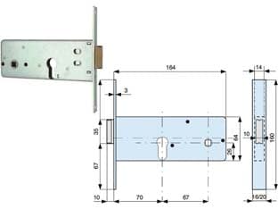 Serratura Infilare per Fasce Caten. 1 Mandata e Scr. 64 mm H 283802 2 Pezzi - 2