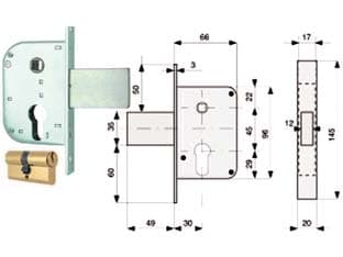 Serratura Infil. Canc. Solo Scr. C Disp. Blocc.+ Quadro Cil. Sag 2 Pezzi - 2