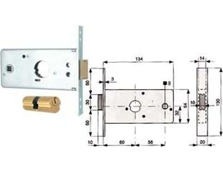 Serratura Infilare per Fasce Caten. 1 Mandata e Scr. 64 mm H 288600 2 Pezzi – Mg