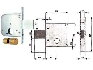 Serratura da Infilare per Cancelli Solo Catenaccio 136 50 mm (136 2 Pezzi - 2