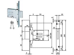Serrature da Infilare Doppia Mappa Triplice 663301 70 mm Ka (663301704.K) - 2