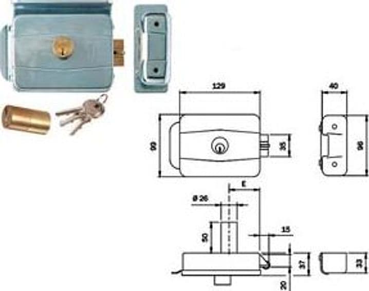 Elettroserratura per Cancelli con Tetto Reversibile 505 70 mm (505704) Iseo - 2
