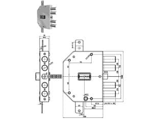 Serratura Triplice Applicare con Scrocco Doppia Mappa Blindate Cod 300070 - 2