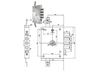 Serratura Triplice Applicare C Scrocco D.mappa Revers. Blindate 7056 Chiave - 2