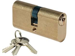 Cilindro Infilare Ovale Ottone Lucido 2302 54 mm Centrato (27+27) 3 Pezzi - 2